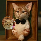 Custom Wool felt pet 3D photo frame portrait | Handmade Memorial Gifts